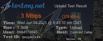 Speed Test Result