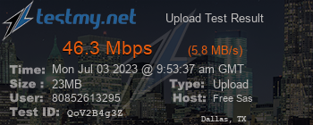 Speed Test Result