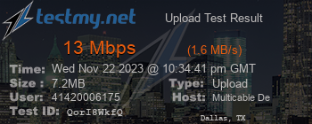 Speed Test Result