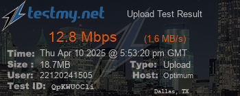 Speed Test Result