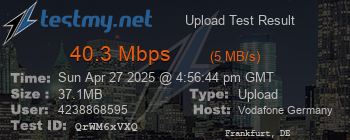 Speed Test Result
