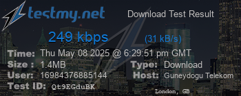 Speed Test Result