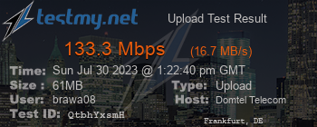 Speed Test Result