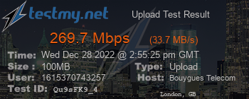 Speed Test Result