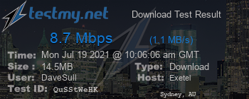 Speed Test Result