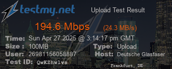 Speed Test Result