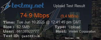 Speed Test Result