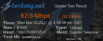 Speed Test Result