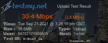 Speed Test Result