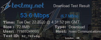 Speed Test Result