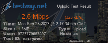 Speed Test Result