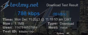 Speed Test Result