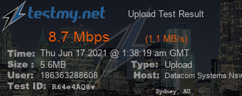 Speed Test Result