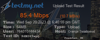 Speed Test Result