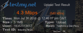 Speed Test Result