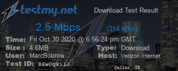 Speed Test Result