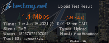 Speed Test Result