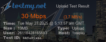 Speed Test Result