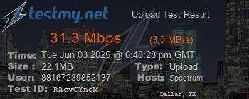 Speed Test Result