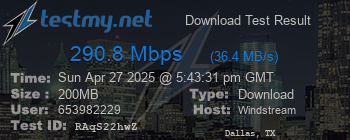 Speed Test Result