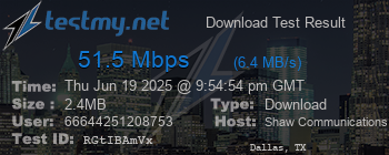 Speed Test Result