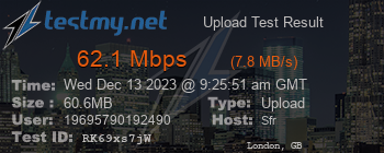 Speed Test Result