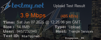 Speed Test Result
