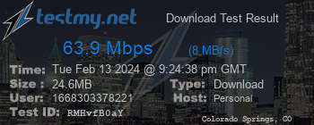 Speed Test Result