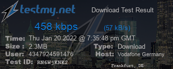 Speed Test Result