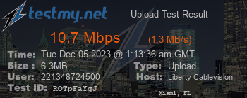 Speed Test Result