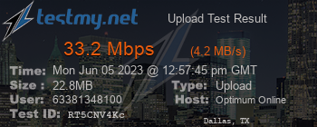 Speed Test Result