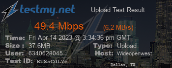 Speed Test Result