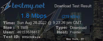 Speed Test Result