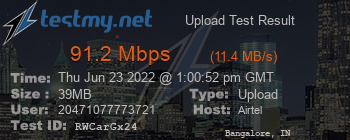 Speed Test Result