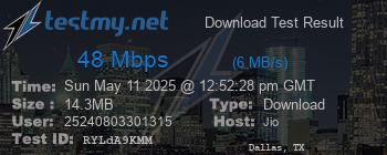 Speed Test Result