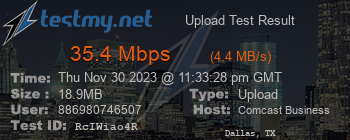 Speed Test Result