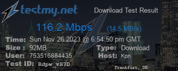 Speed Test Result