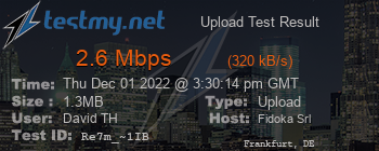 Speed Test Result