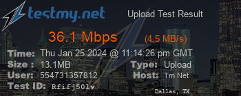 Speed Test Result