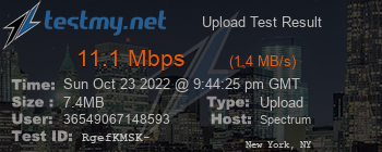 Speed Test Result