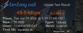 Speed Test Result