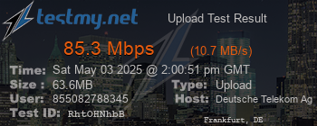 Speed Test Result
