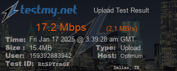 Speed Test Result