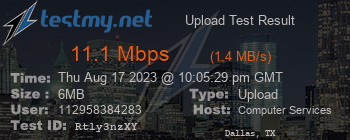 Speed Test Result