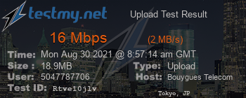 Speed Test Result