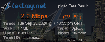 Speed Test Result