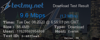 Speed Test Result