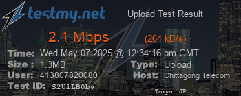 Speed Test Result