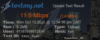 Speed Test Result