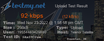 Speed Test Result